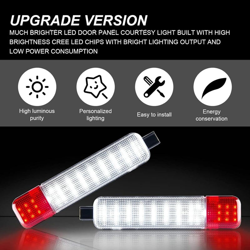 dawfall Pack-2 Car Interior Door LED Light, Super Bright Vehicle Door Panel Courtesy Light, Compatible with Chevrolet, Taher, Silverado, Saaban, GMC, Cadillac, Hummer (White Light) - Image 4